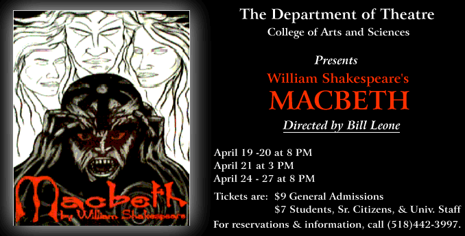The Theater Department's Macbeth Poster -- a graphic image